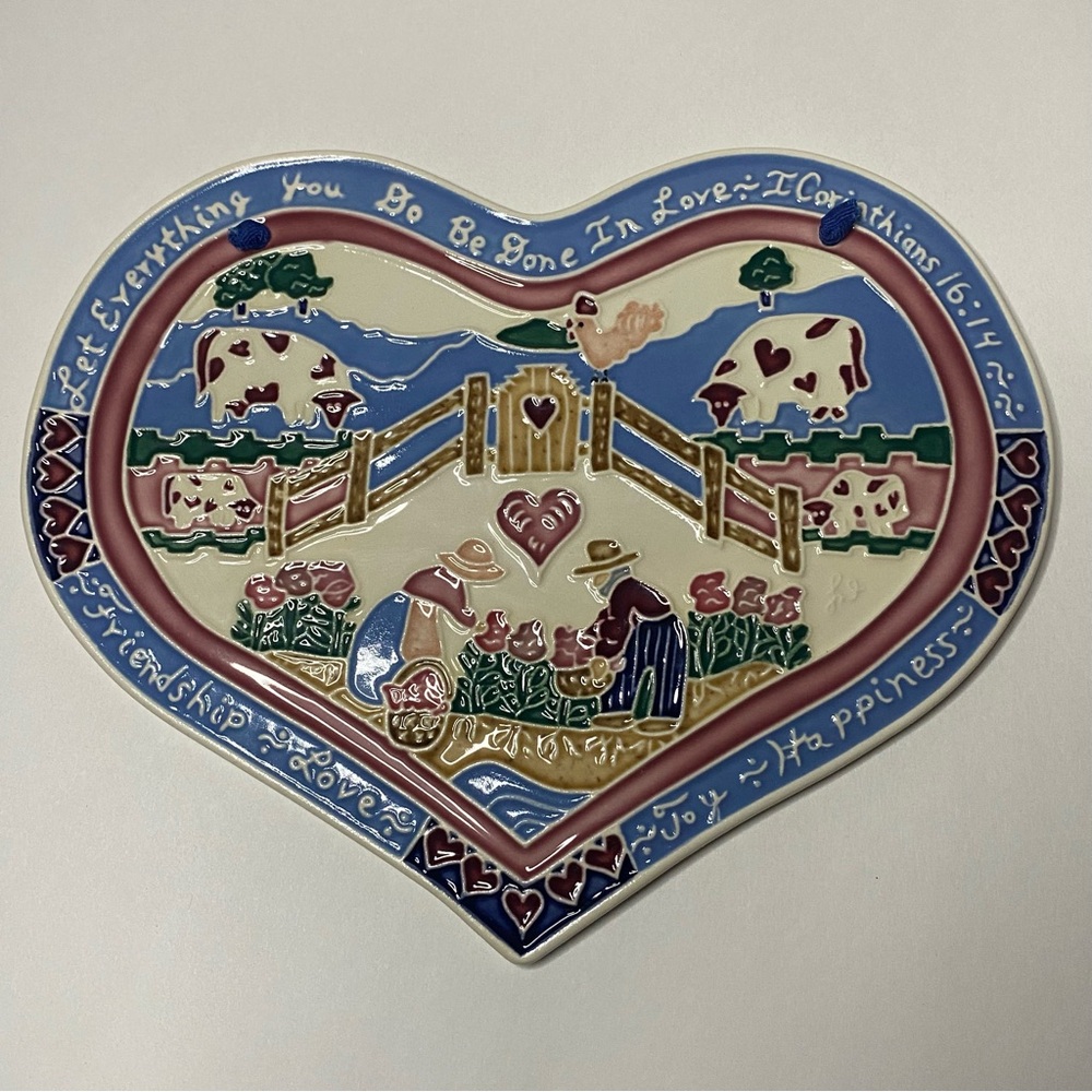 JoAnn Duban Designs Heart 1 Corinthians 16:14 Decorative Ceramic Tile 1993